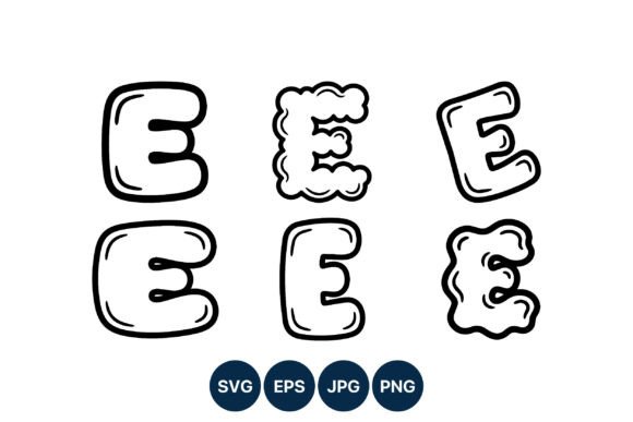 Download Bubble Letter E Playful Font Set - Premium Resources