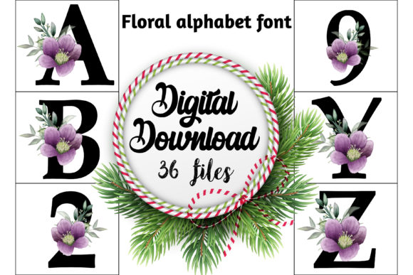 Download Floral Alphabet Font Set - Font set Collection