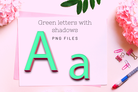 Download Green Letters, Green Sparkle Font Set - Font set Collection