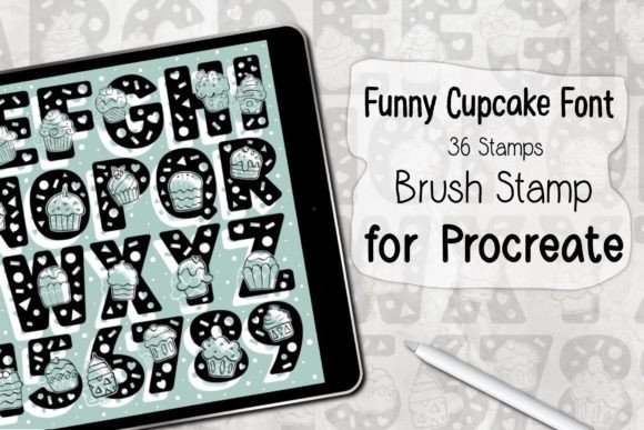 Download Funny Cupcake Font ‪Procreate Stamp‬ - Premium Resources