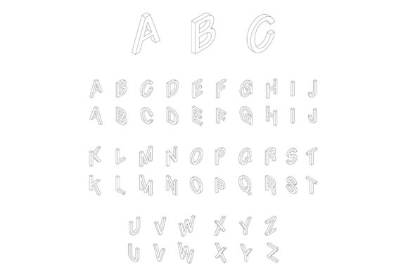 Download Isometric Alphabet Font Set - Premium Bundle